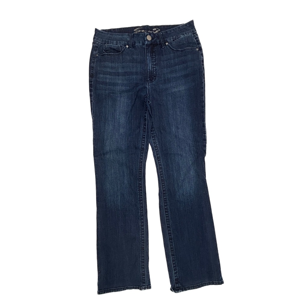 Seven7 Bootcut Jeans Womens 14 Dark Blue Tummyless High Rise Stretch Denim